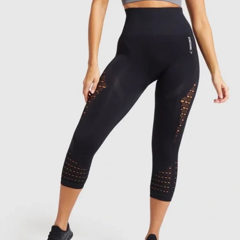 Gymshark Energy+ Seamless Cropped Leggings - Black